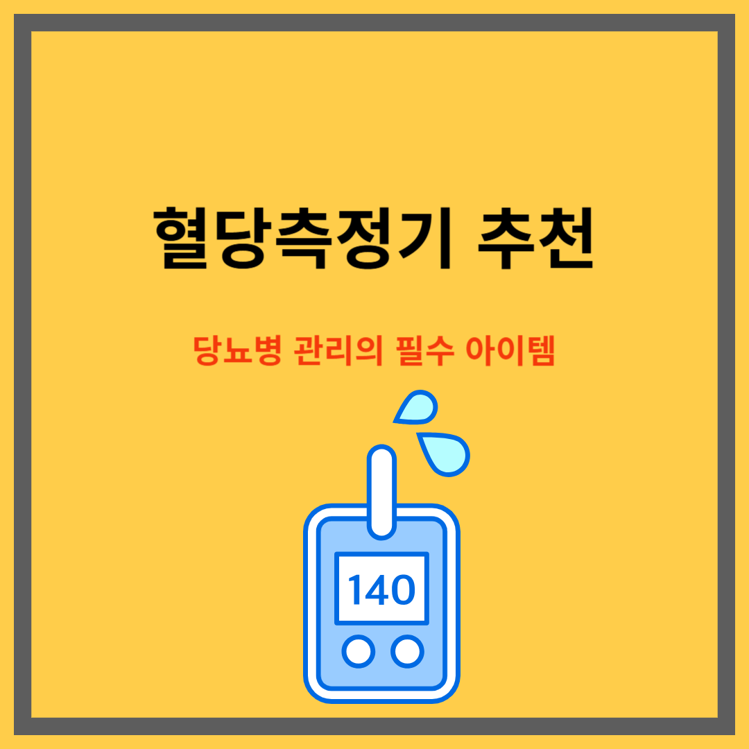 혈당측정기 추천｜당뇨병 관리의 필수 아이템