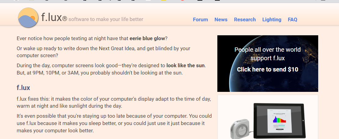 f.lux 누리집 캡처