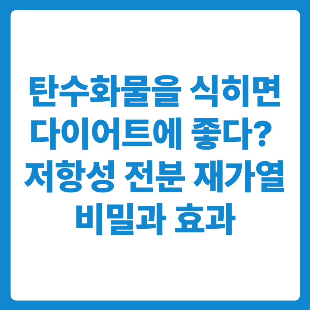 식힌 쌀밥 심지어 다이어트 효과! 저항성 전분 재가열의 비밀과 효과