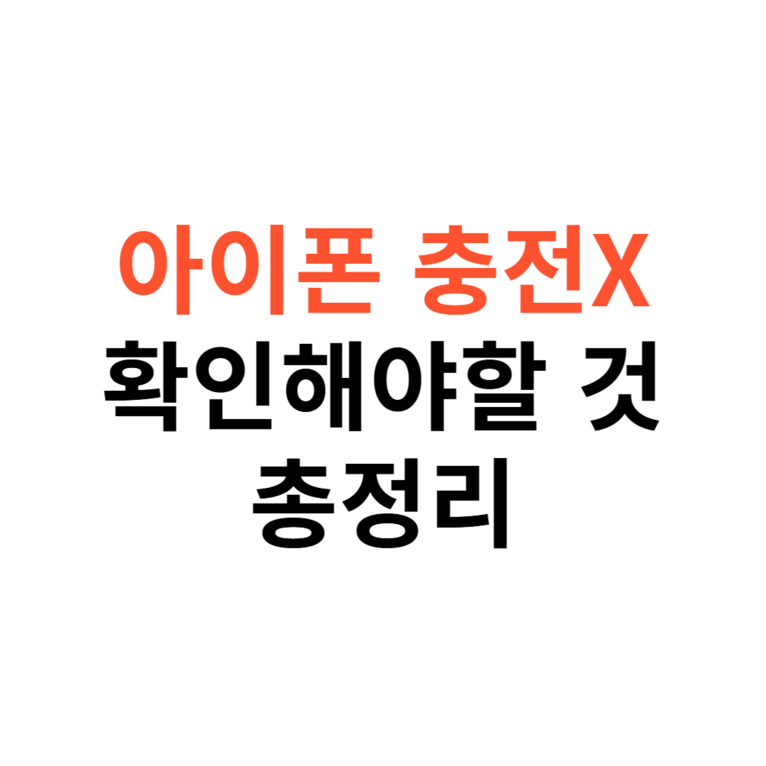 아이폰 충전 안될 때