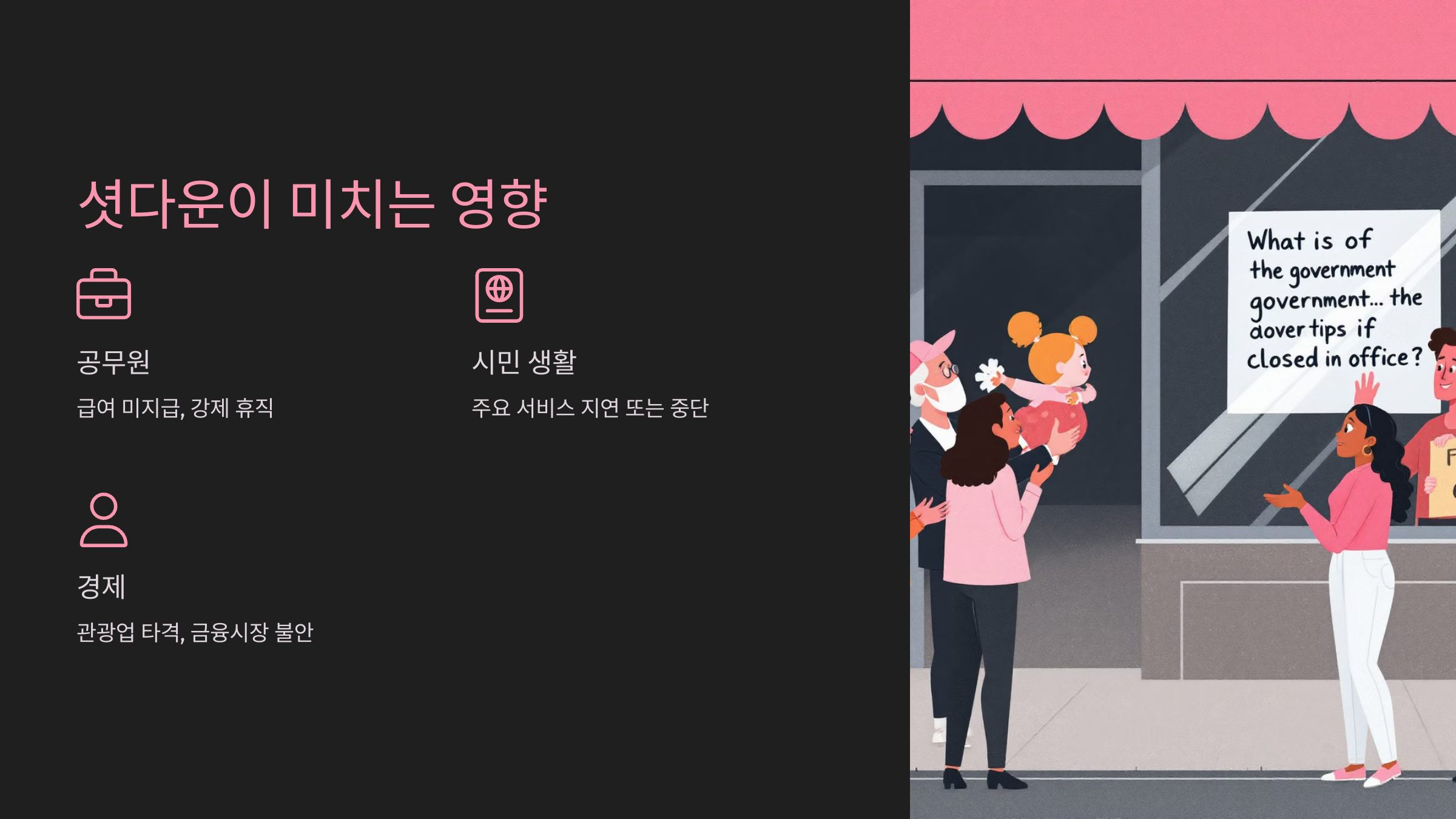 셧다운이 미치는 영향