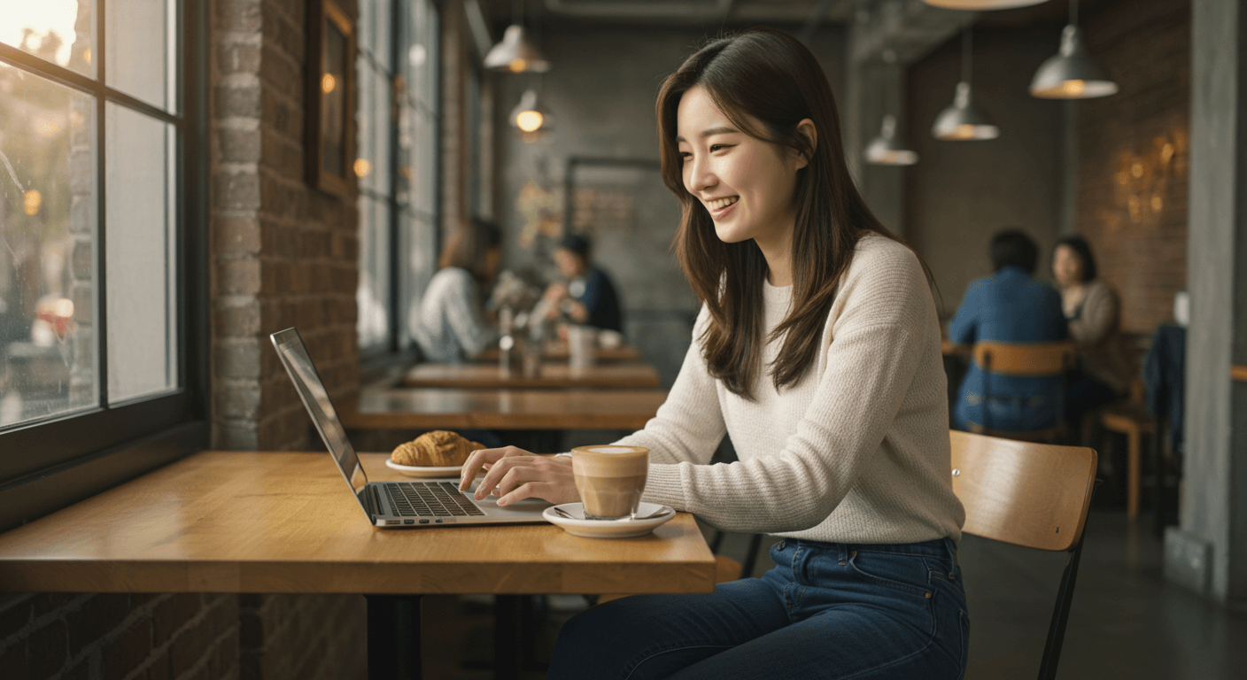 노트북으로 불꽃축제 티켓을 예매하는 장면 3