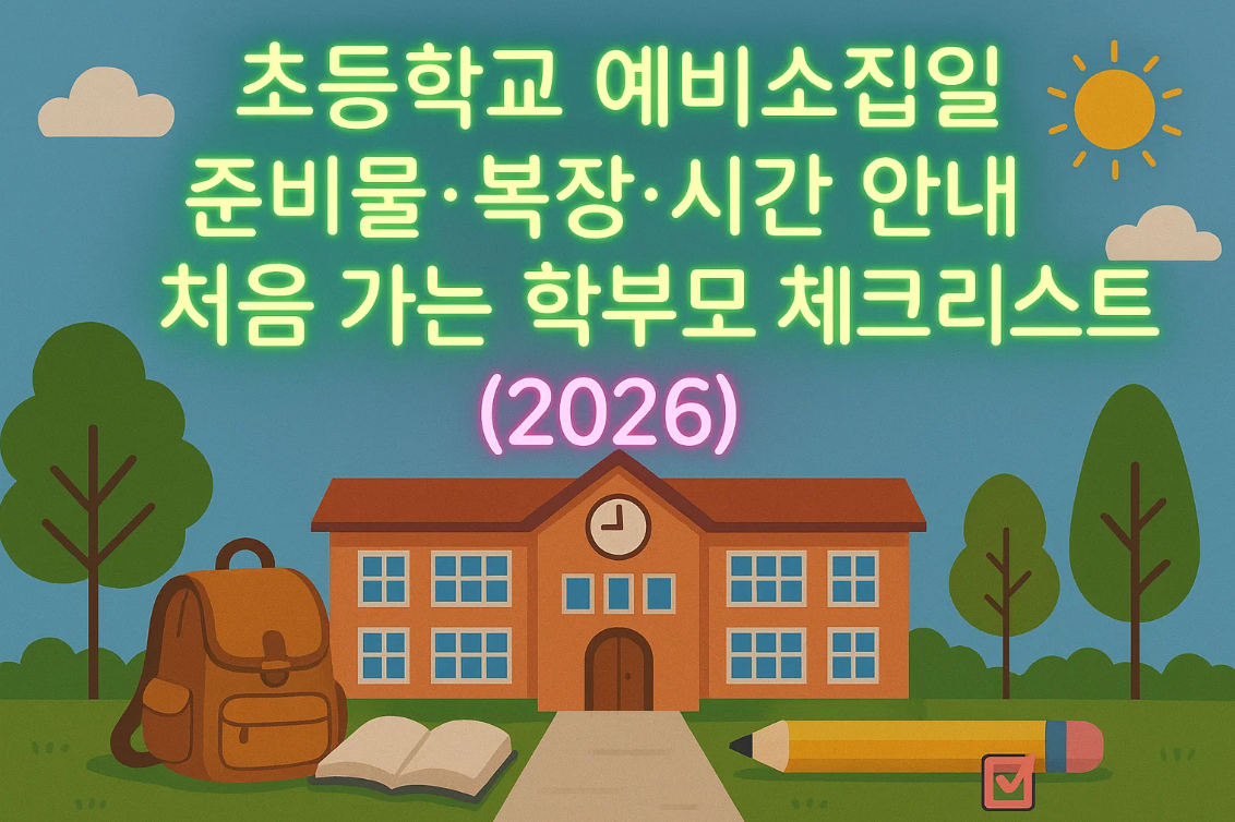 초등학교 예비소집일 준비물&middot;복장&middot;시간 안내｜처음 가는 학부모 체크리스트(2026)
