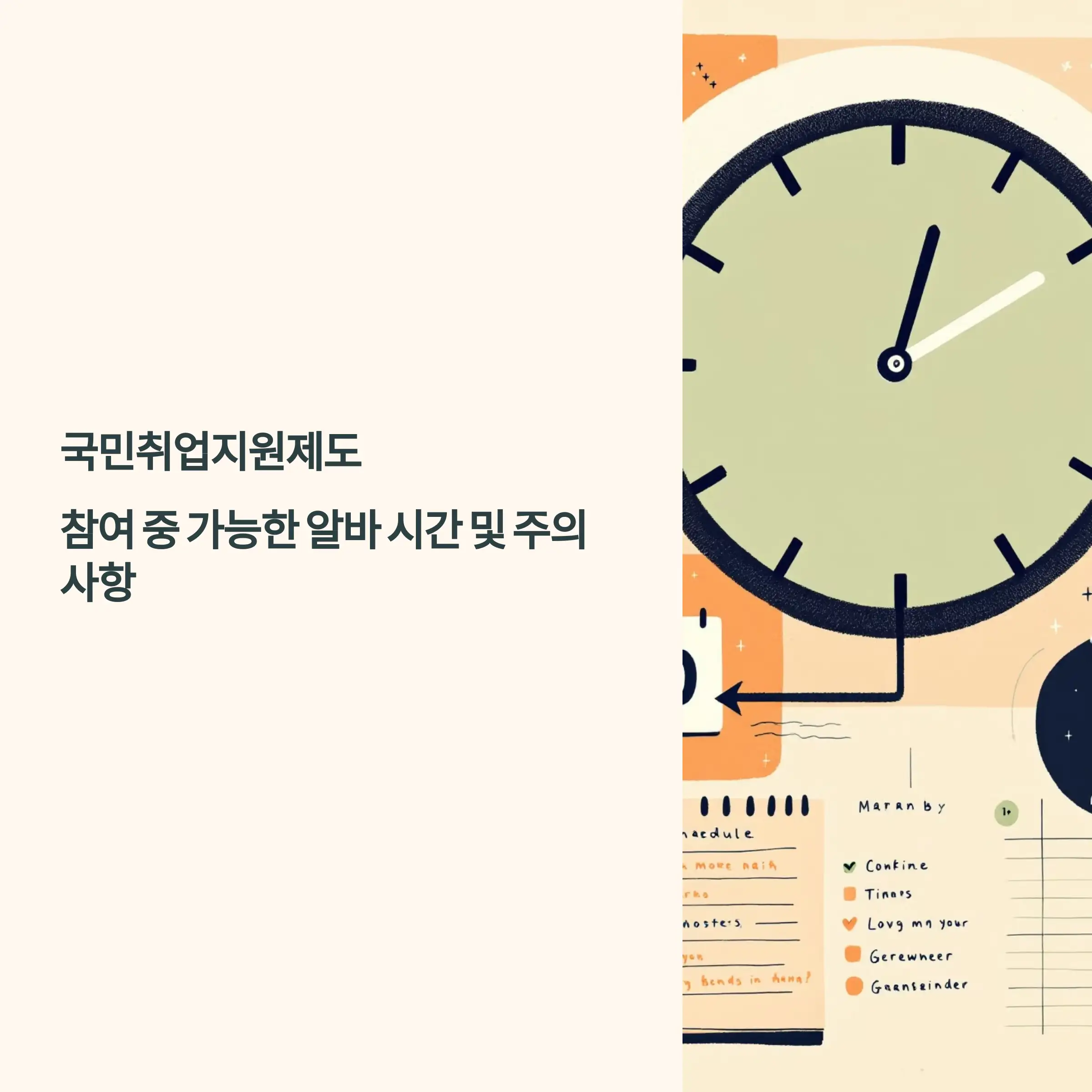 국민취업지원제도 참여 중 가능한 알바 주의사항