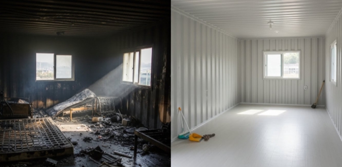 화재 청소 복구중