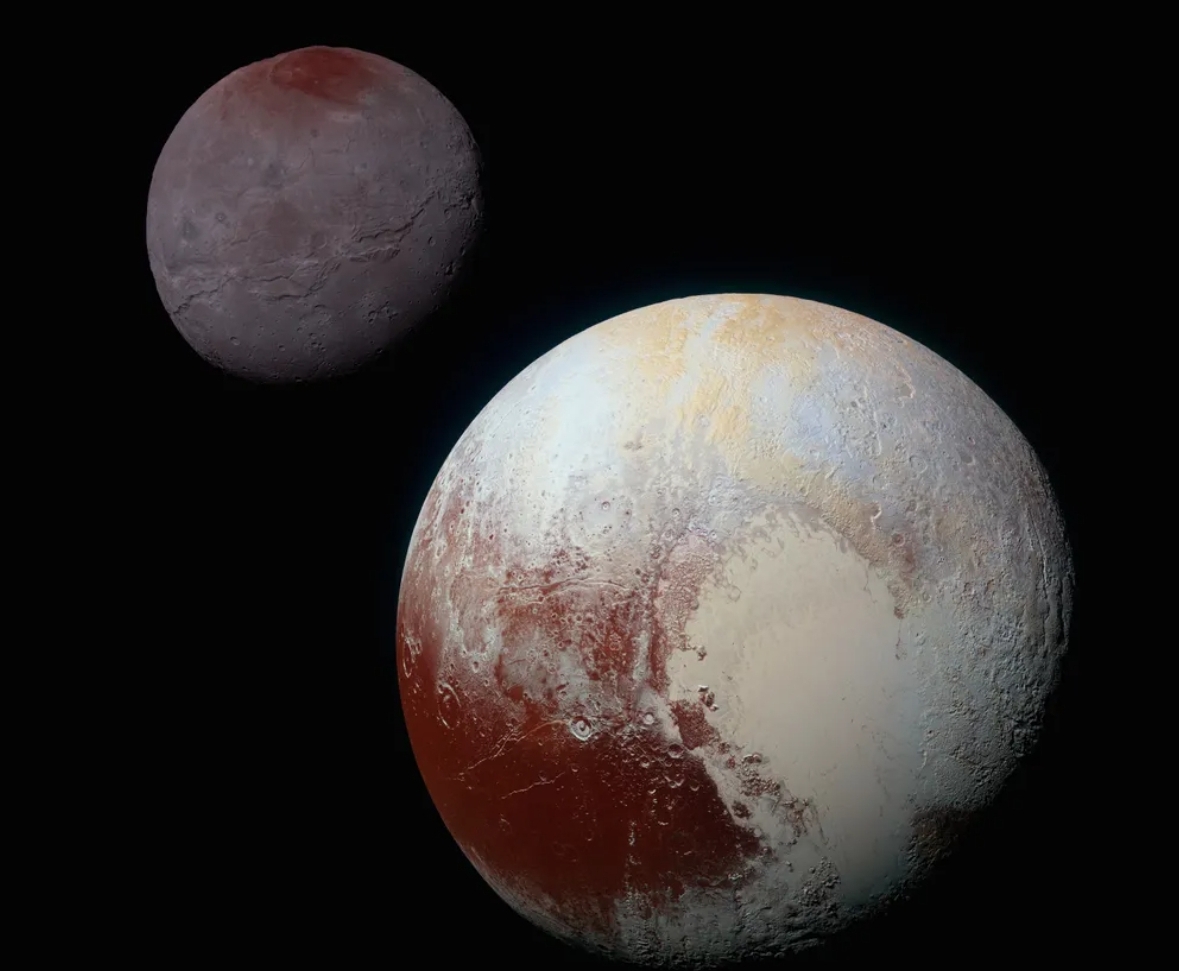 태양계에서 제외된 명왕성의 이미지 이다.