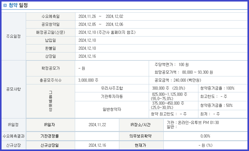 엠앤씨솔루션 공모주 청약 일정