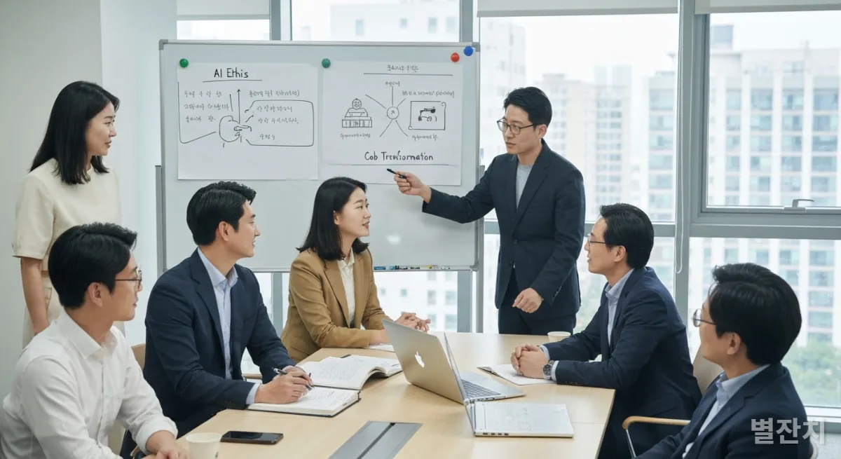 피지컬 AI 시대의 윤리적 문제와 일자리 변화를 논의하는 한국인 전문가들