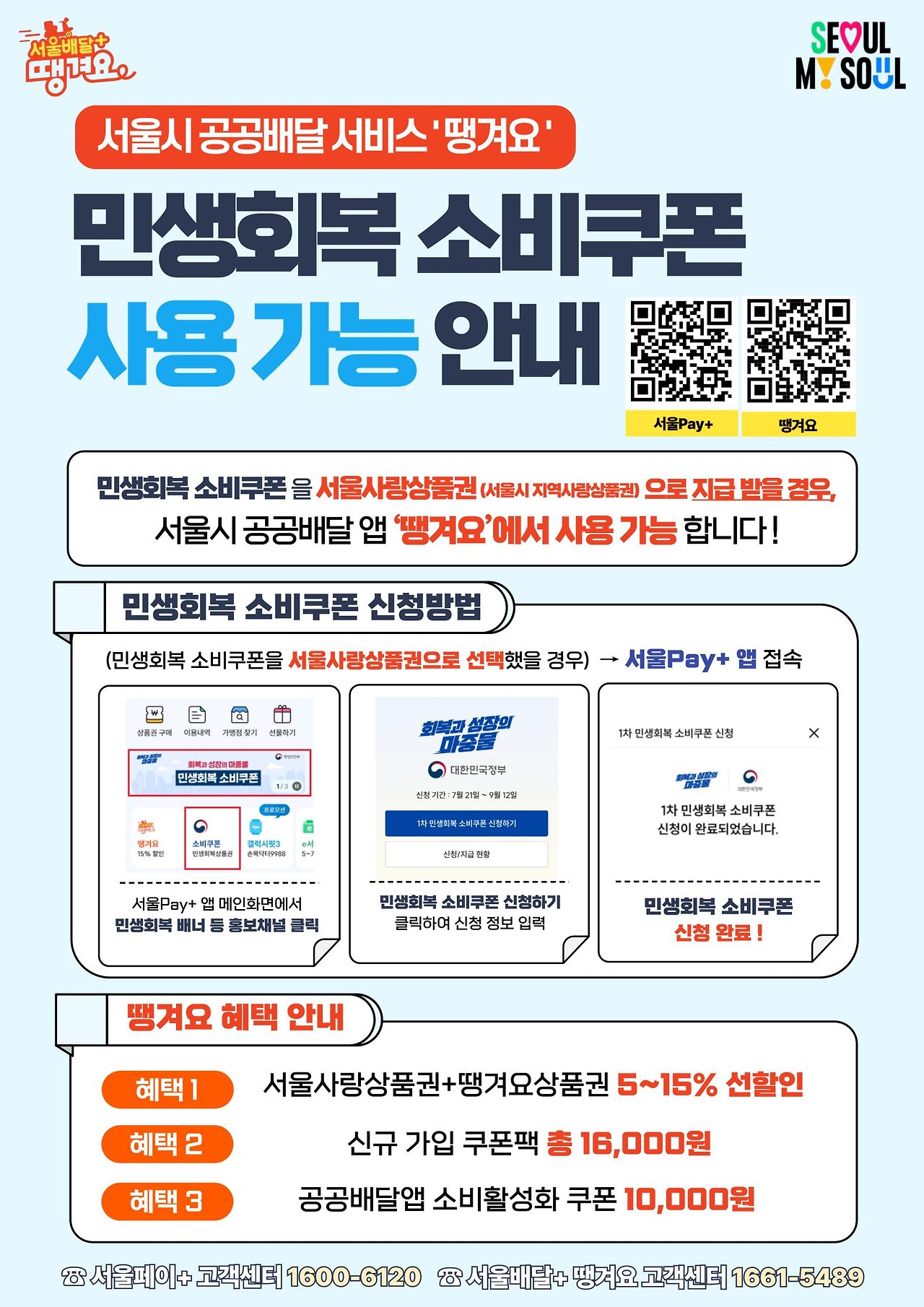 서울 공공배달앱 &lsquo;땡겨요&rsquo;, 소비쿠폰 사용 완전 가능