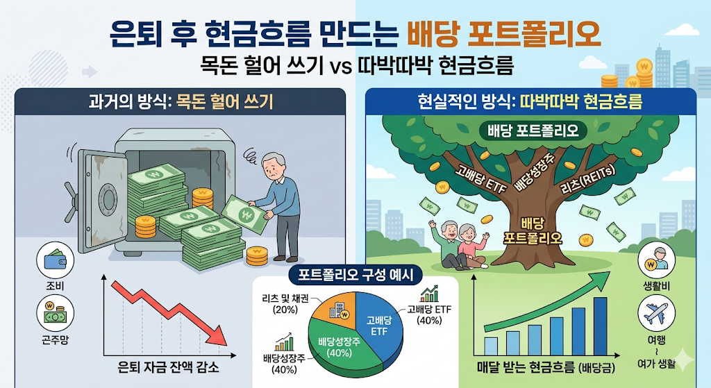 은퇴후 현금흐름 관련 배당투자 이미지
