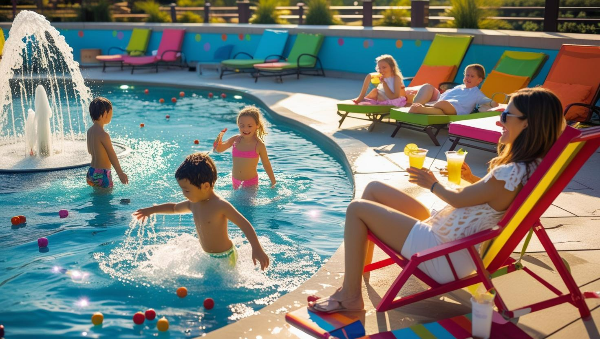 키디풀 옆 바닥분수에서 에너지 충전 이벤트