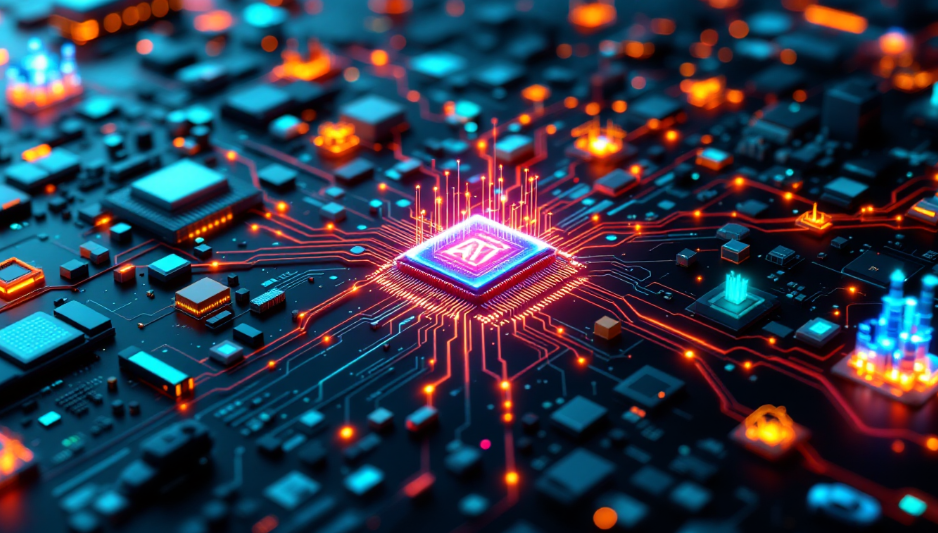 반도체, 자동차, 석유화학, 건설/조선업의 공급망 리스크와 다변화, AI 전략을 시각적으로 종합한 이미지