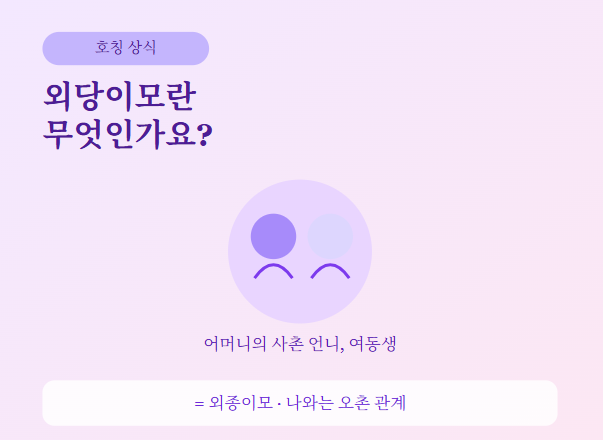 외당이모 뜻과 촌수 총정리