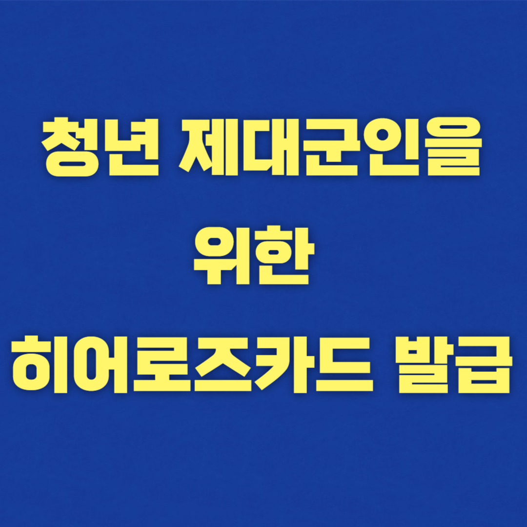 청년제대군인을 위한 히어로즈카드 발급 시작