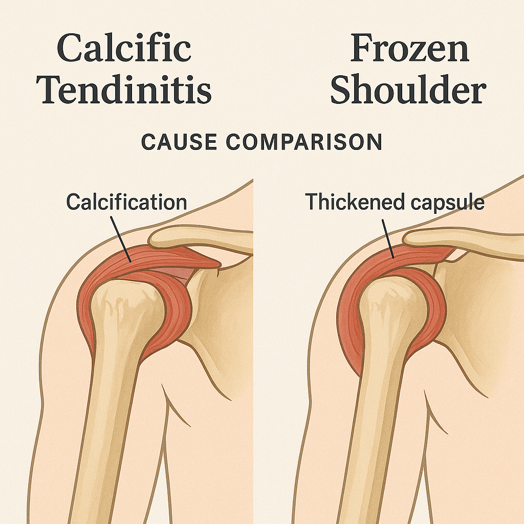 석회성건염과 오십견 : 원인 비교 및 치료