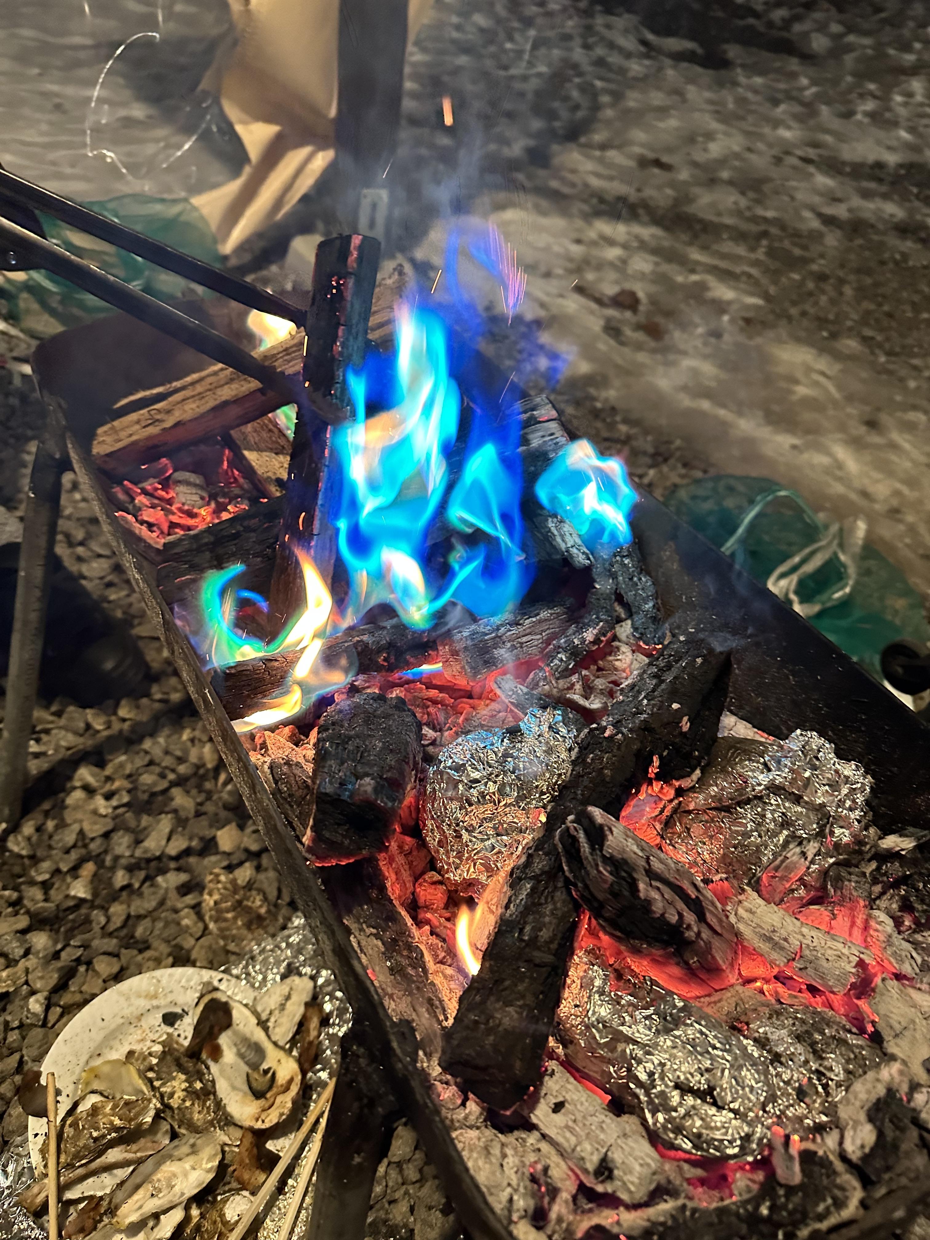 오로라가루로 도깨비불 보며 불멍