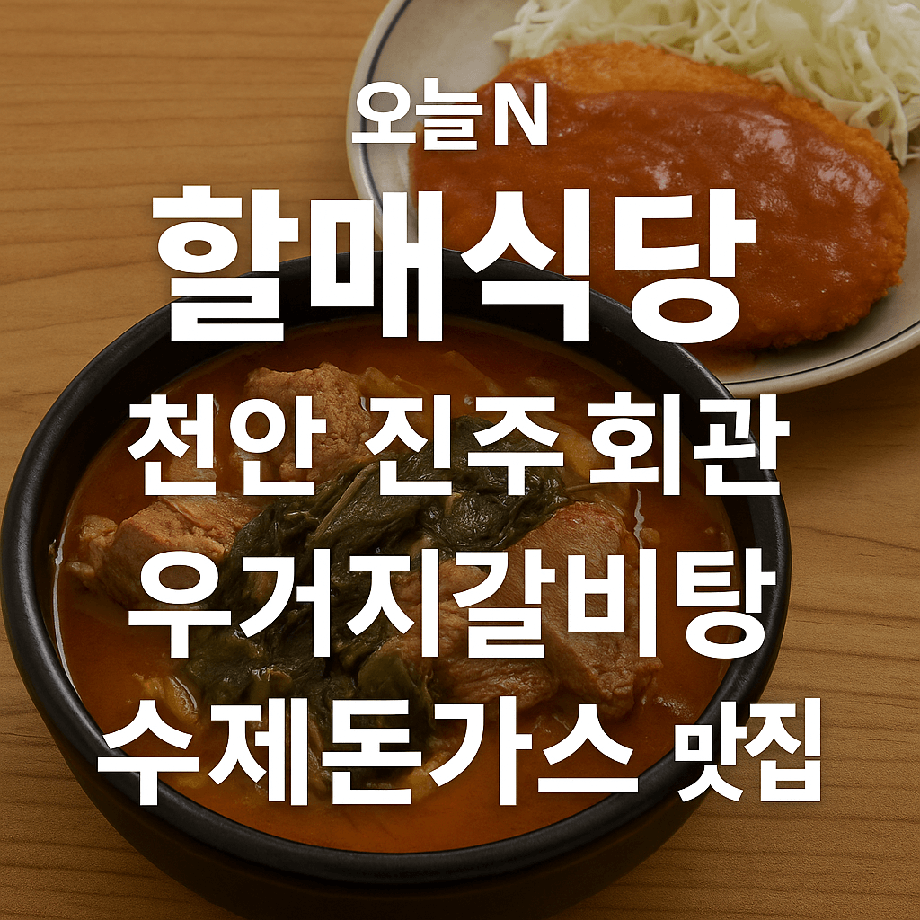 오늘N 할매 식당 천안 우거지 갈비탕과 수제 돈까스 맛집 진주회관 우리N 2500회