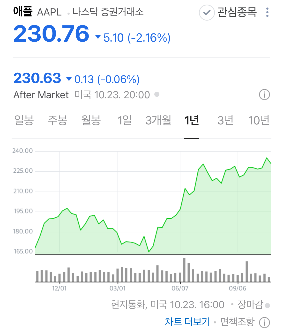 미국주식 장기 투자 유망종목 기술주 애플 주가