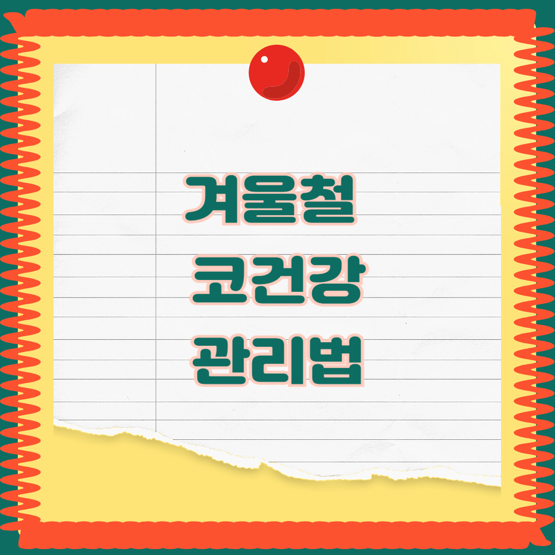 겨울철 코건강 관리법