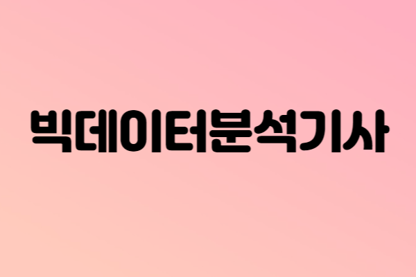 빅데이터분석기사