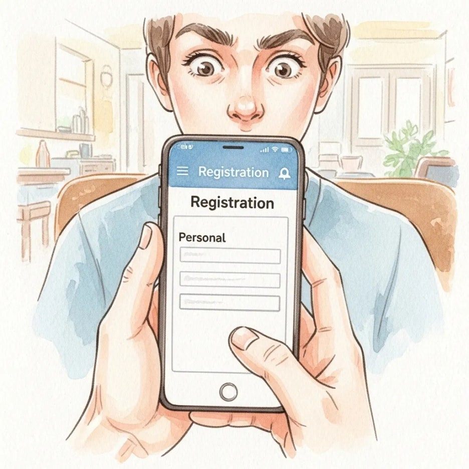 스마트폰으로 마라톤 접수를 확인하는 모습