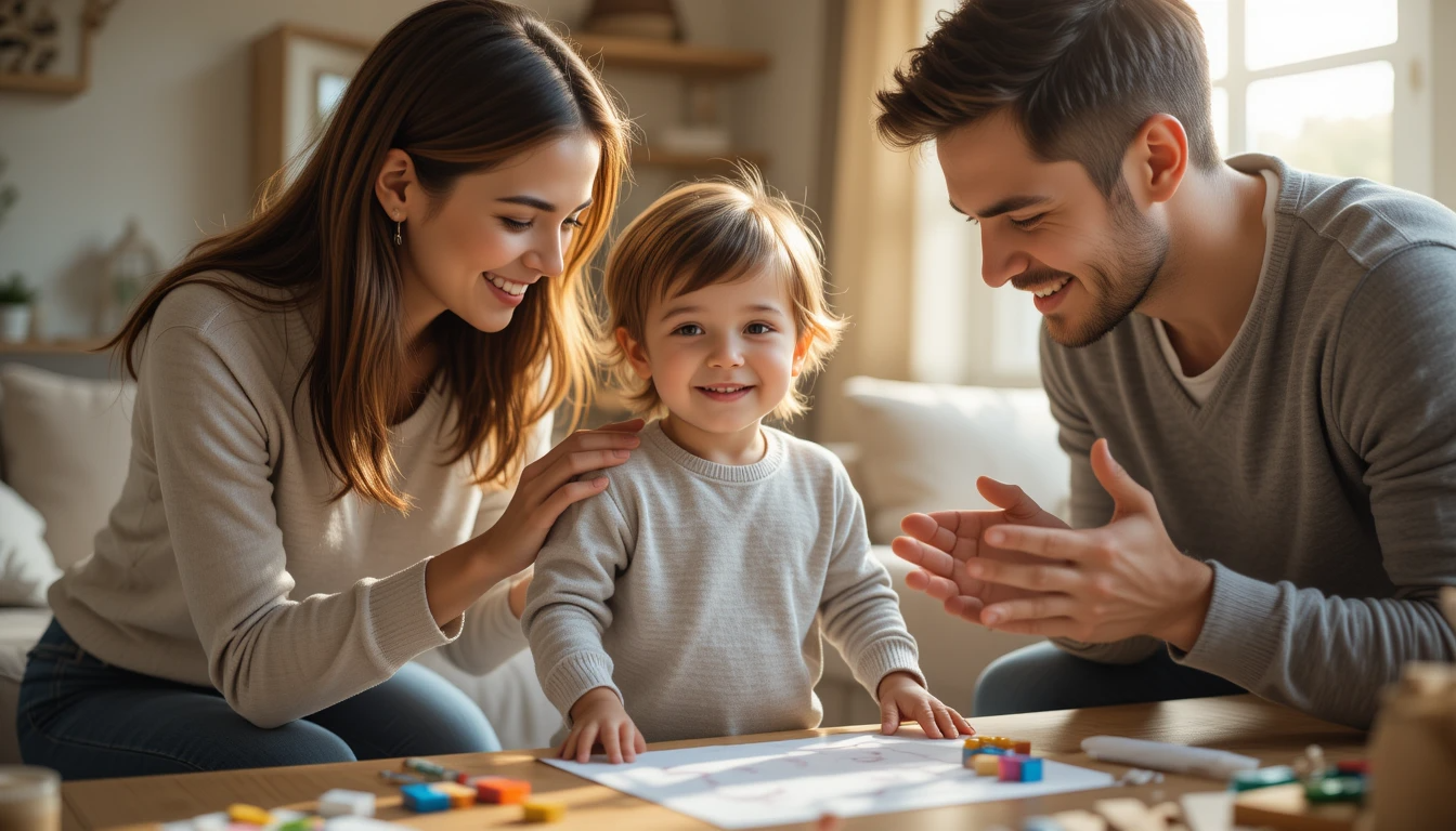 아이를 칭찬하는 모습