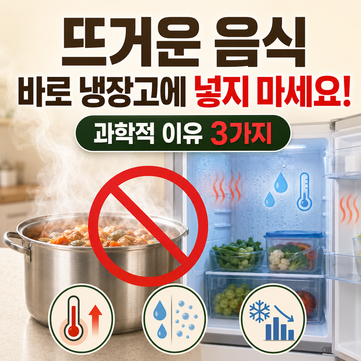 뜨거운 음식을 바로 냉장고에 넣으면 절대 안 되는 과학적 이유 3가지