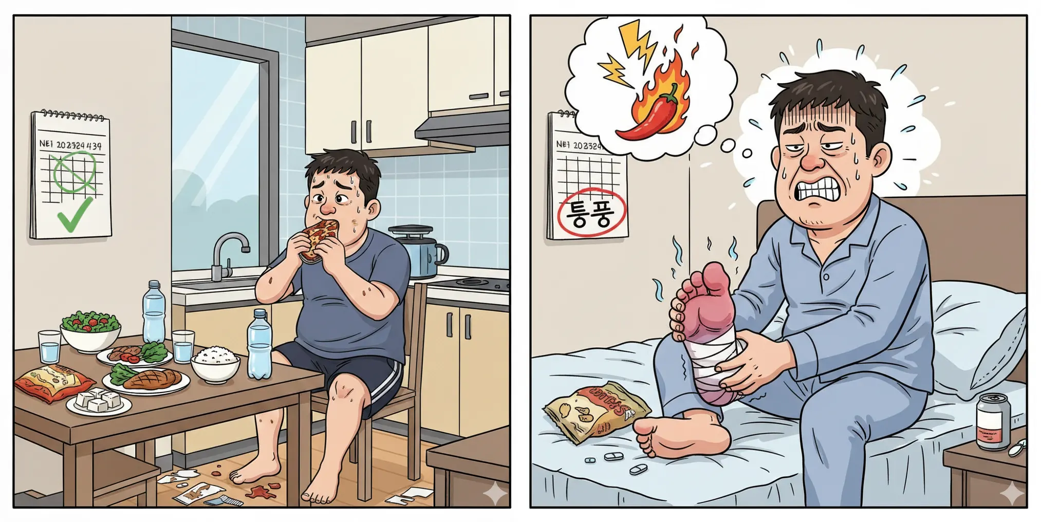 요산 낮추는 하루 식단표