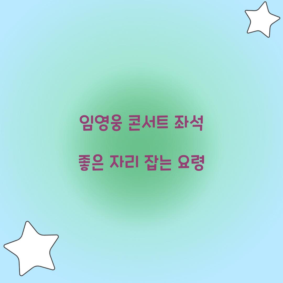 임영웅 콘서트 좌석 좋은 자리 잡는 요령