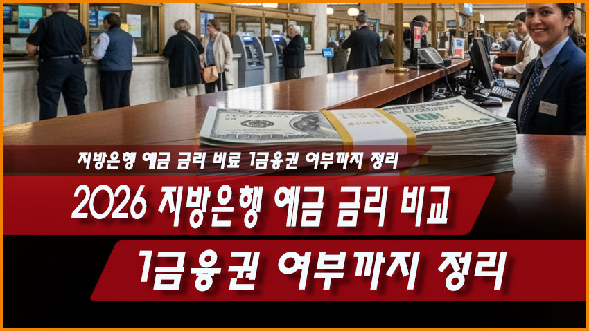 2026 지방은행 예금 금리 비교, 1금융권 여부까지 정리