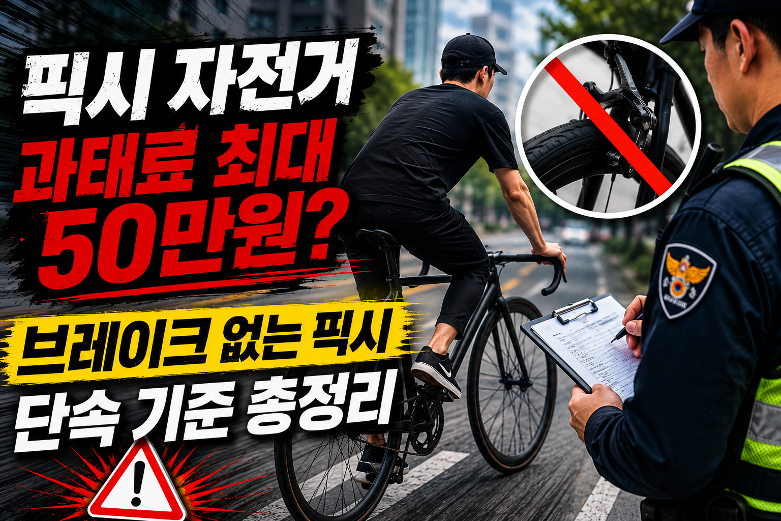 픽시 자전거 과태료 최대 50만원? 브레이크 없는 픽시 단속 기준 총정리 관련 사진