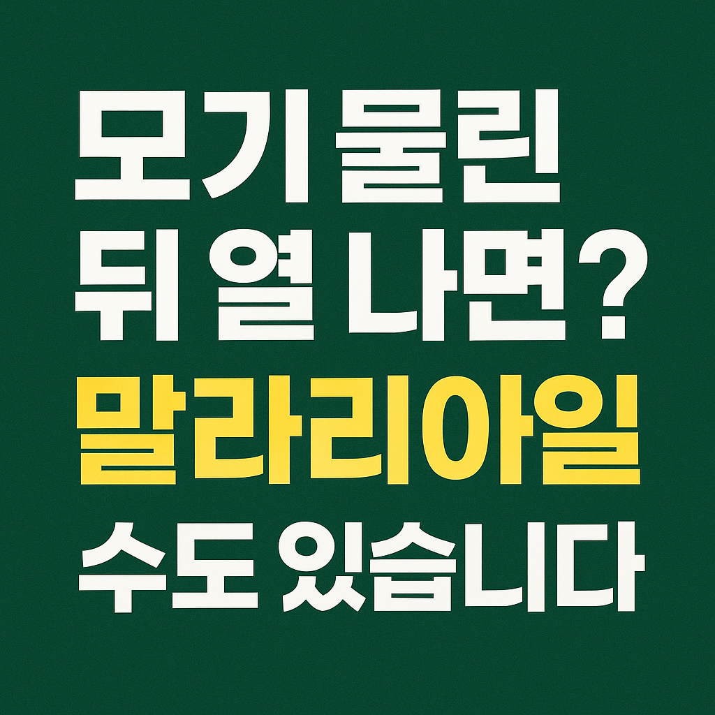 모기 물린 뒤 열 나면? 말라리아일 수도 있습니다