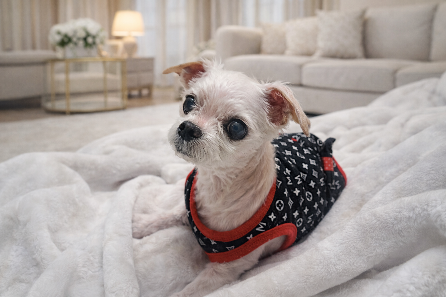 보호자를 바라보며 감정을 표현하는 강아지 모습