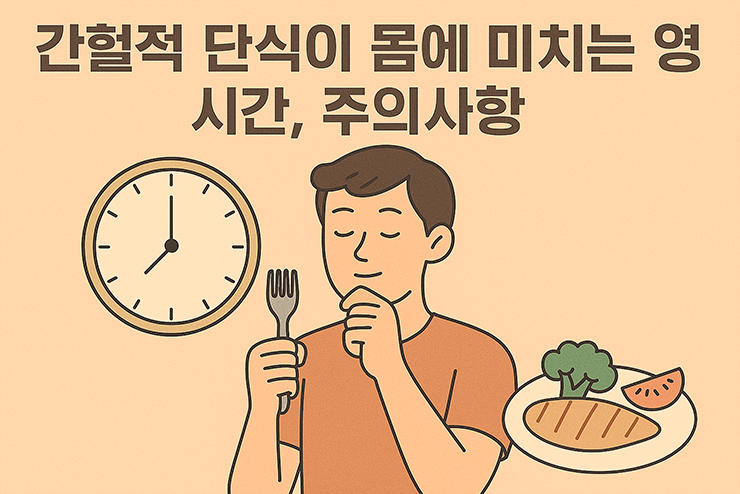 남자가 포크를 들고 음식과 시간을 생각하는 이미지