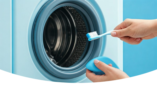 낡은 칫솔이나 솔을 이용해 구석구석 문질러줍니다