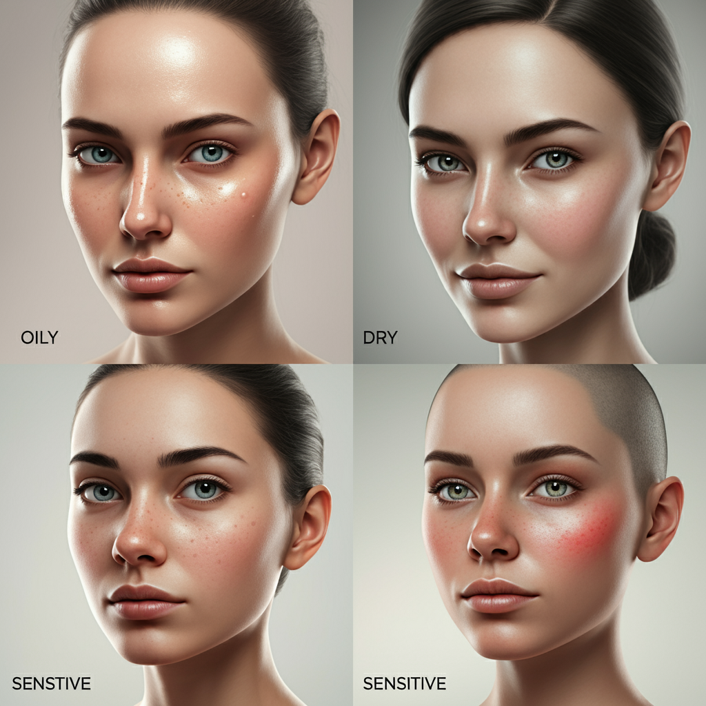 피부 타입별 관리법을 시각적으로 보여주는 사진