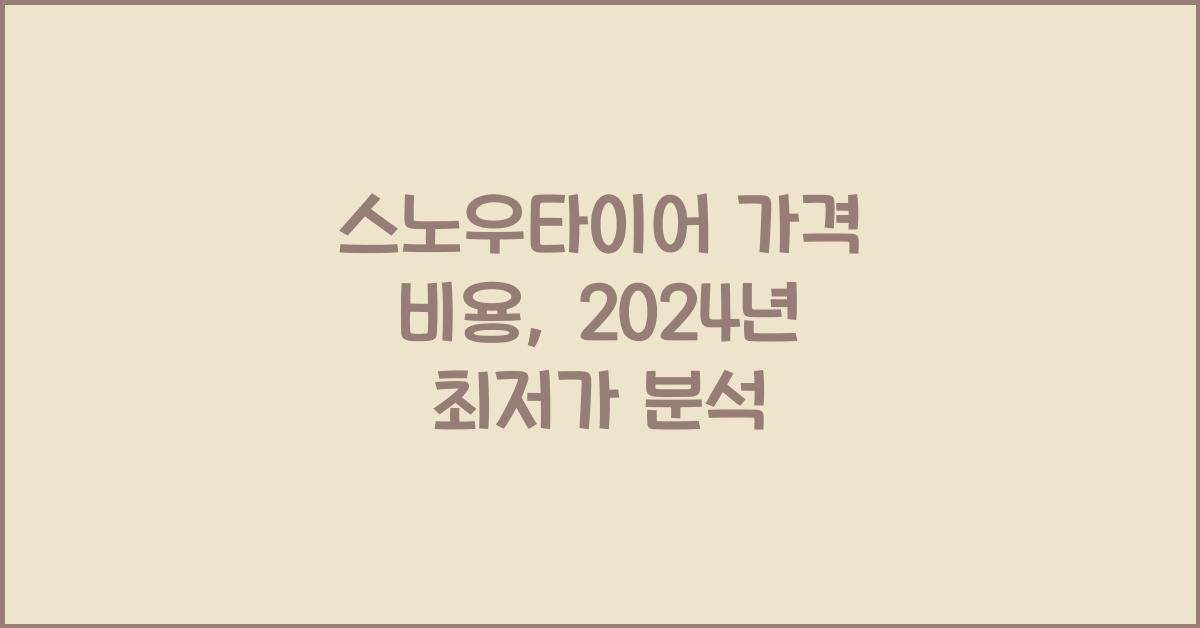 스노우타이어 가격 비용