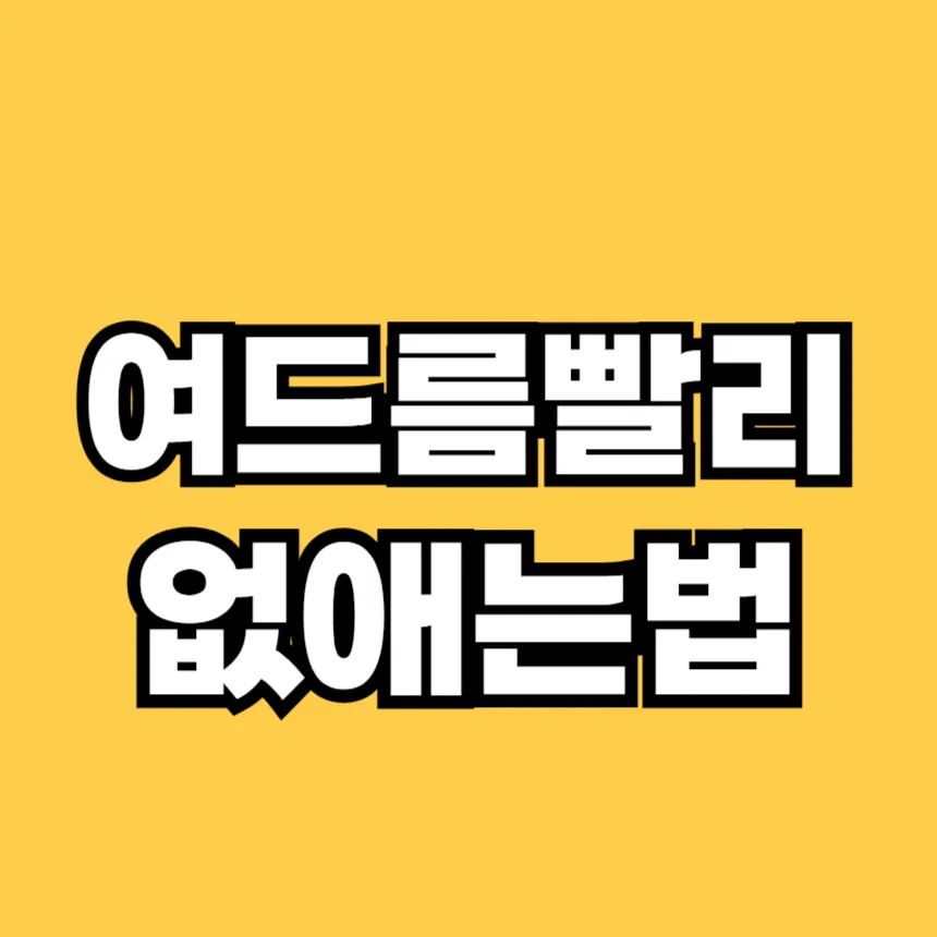 여드름 빨리 없애는 법