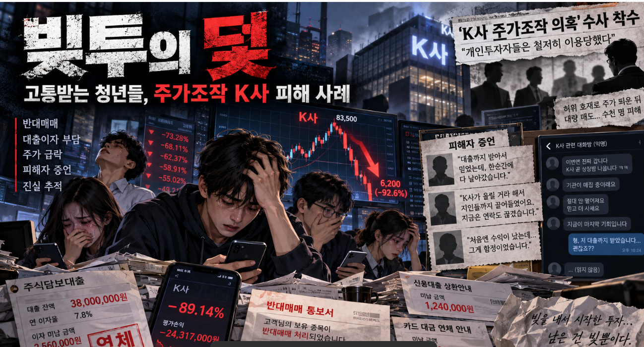 빚투로 고통받는 청년들과 주가조작 K사 피해 사례 다큐 이미지