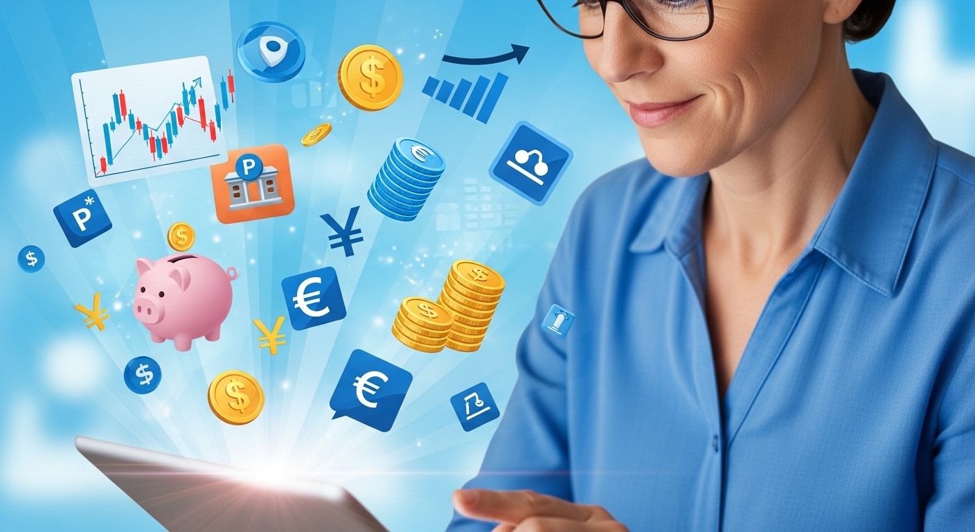 태블릿으로 개인의 연금 자산을 적극적으로 관리하며 노후를 준비하는 사람의 모습.