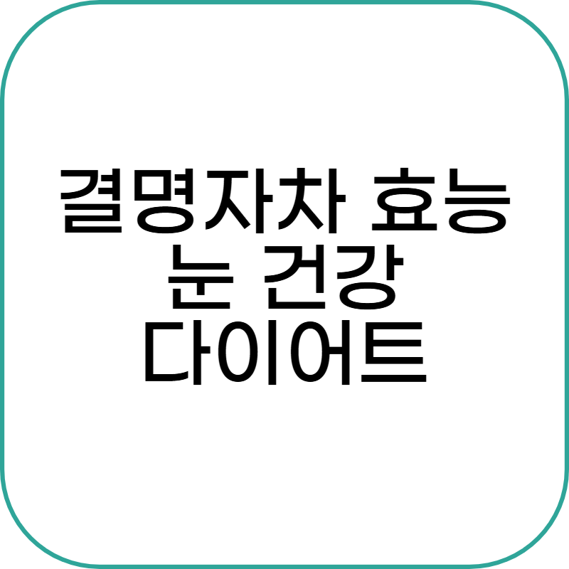 결명자차 효능 총정리! 눈 건강부터 다이어트까지 놓치면 아까운 이유