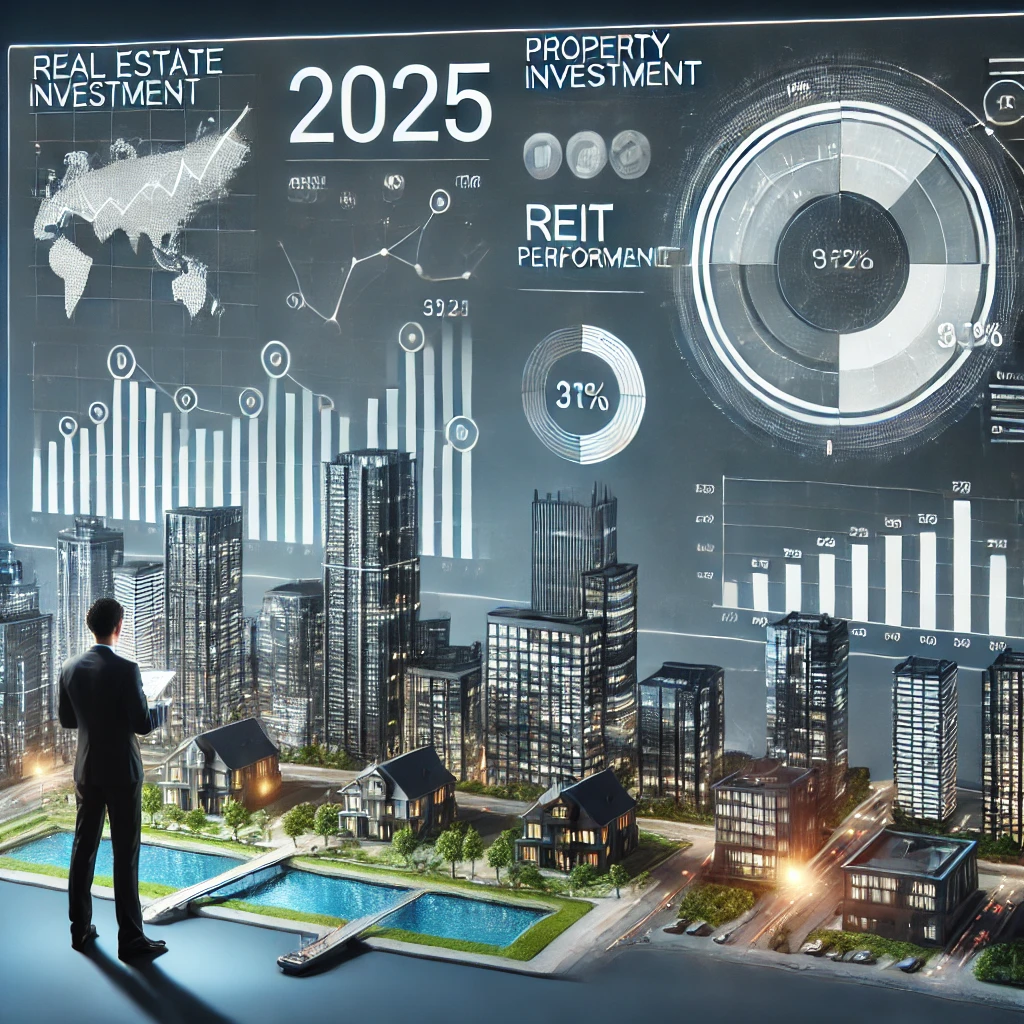 부동산 가격, REIT 성과 및 도시 개발 프로젝트를 시각적으로 표현