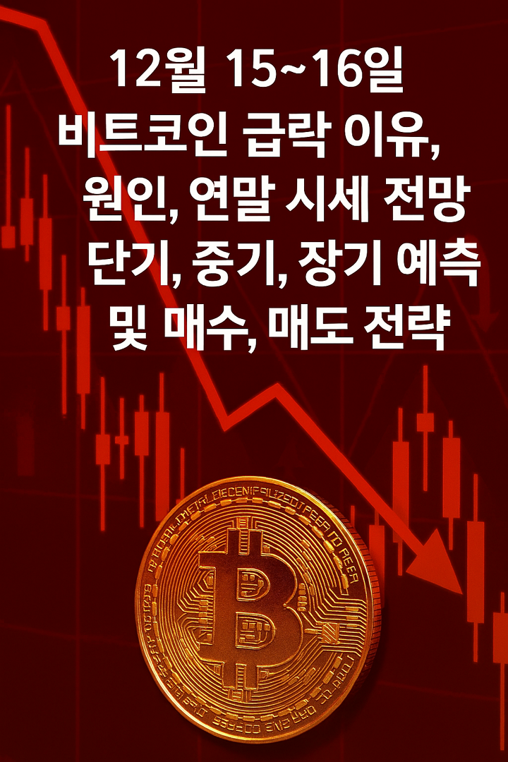 12월 15~16일 비트코인이 급락 이유, 원인, 연말 시세 전망, 단기, 중기, 장기 예측 및 매수, 매도 전략