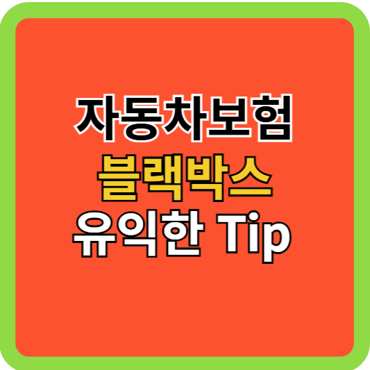 블랙박스 자동차보험 유익한 Tip