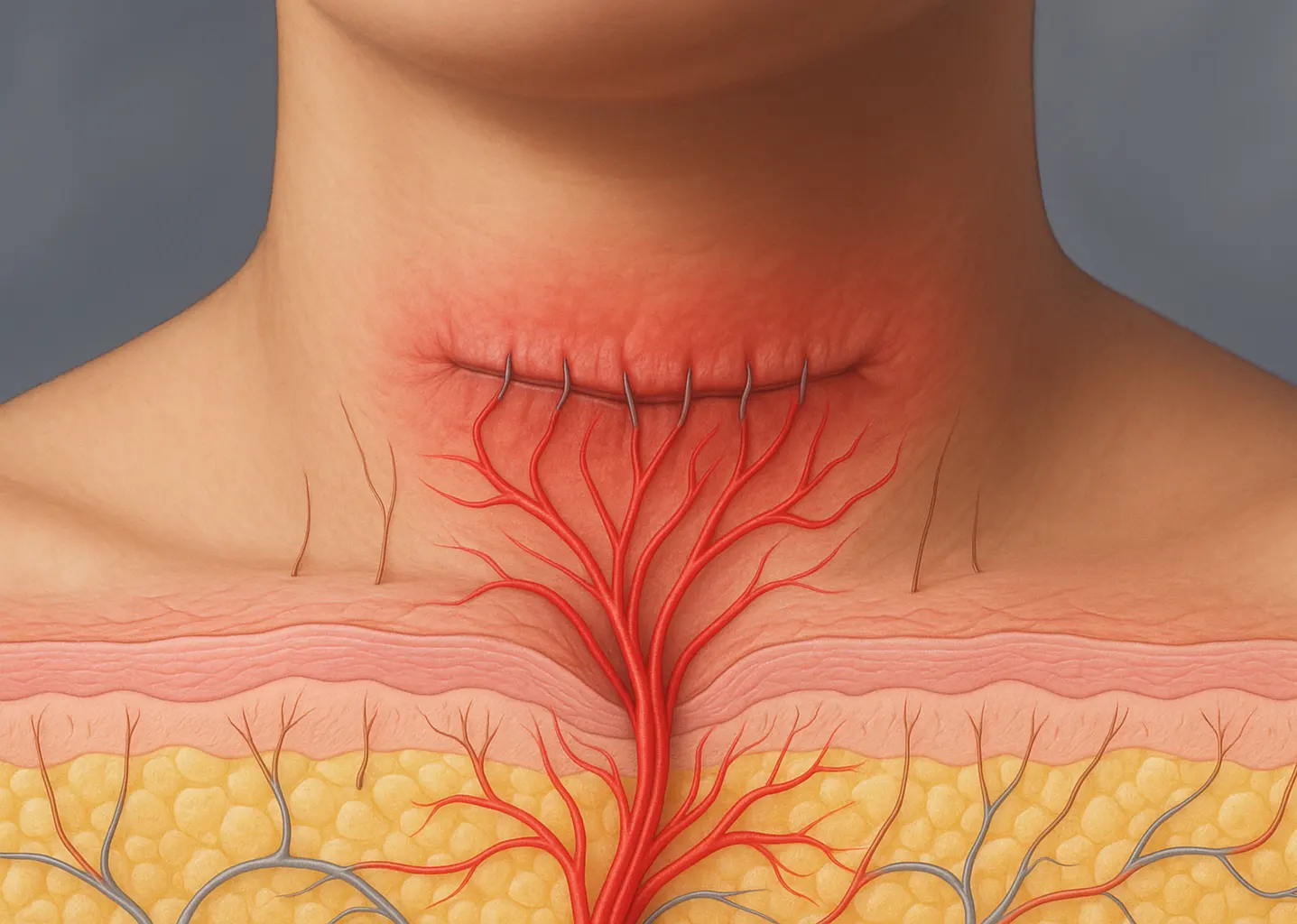 목 수술 흉터 주변의 감각 신경