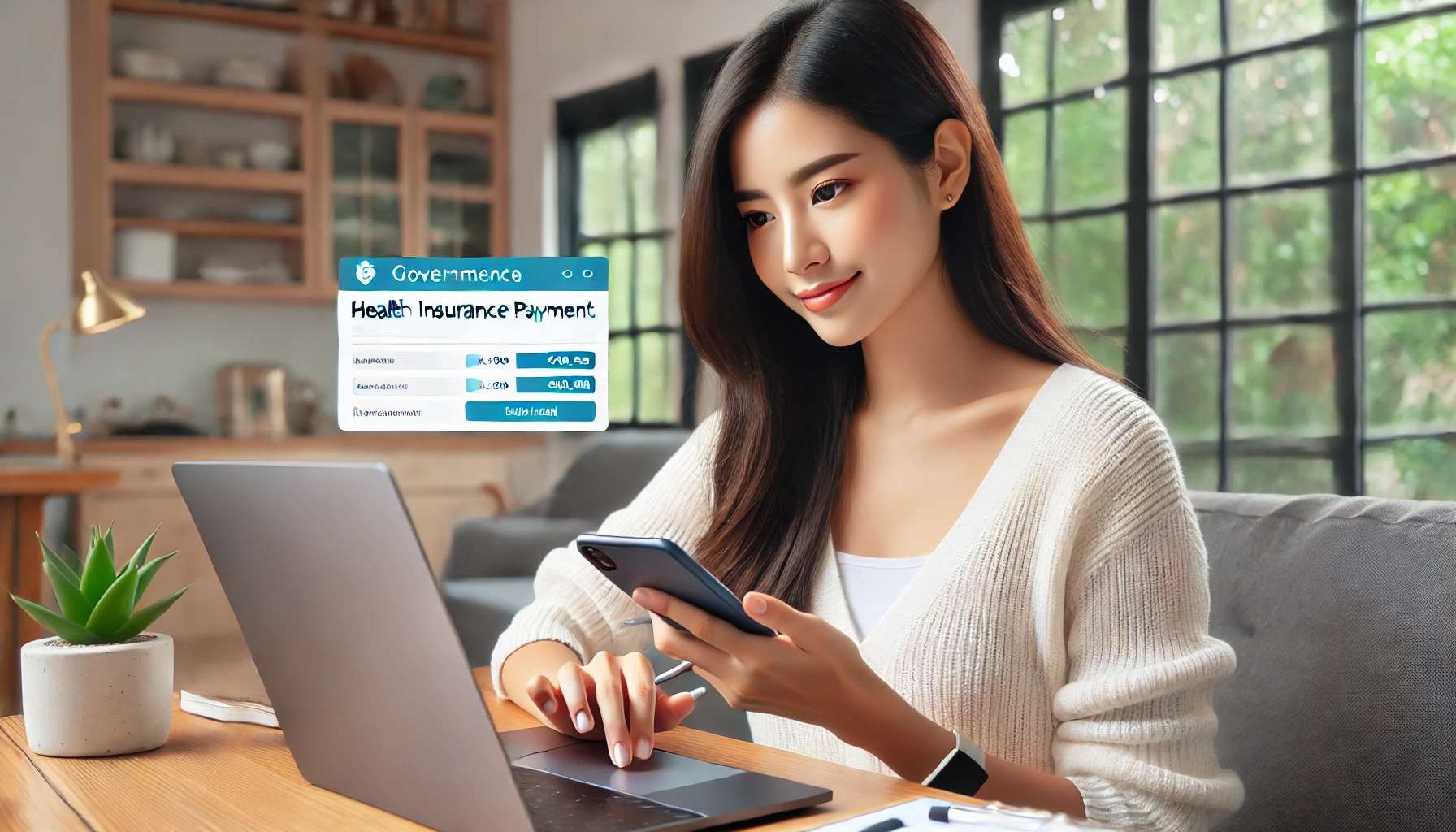 건강보험 납부확인서 발급 방법 확인하는 사람