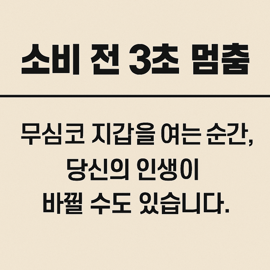 소비 전 3초 멈춤 습관화 전략