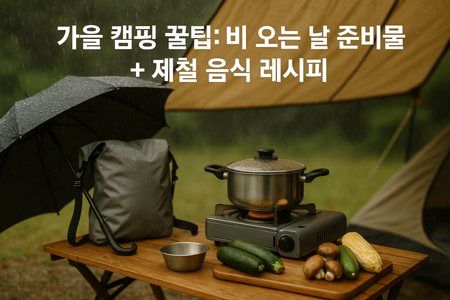 가을 캠핑 꿀팁: 비 오는 날 준비물 + 제철 음식 레시피 관련 이미지