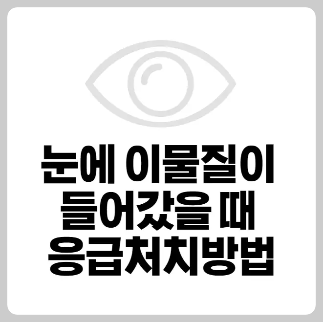 이물질 응급처치방법