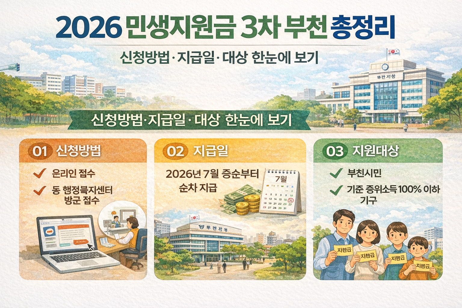 2026 민생지원금 3차 부천 총정리 신청방법·지급일·대상 한눈에 보기